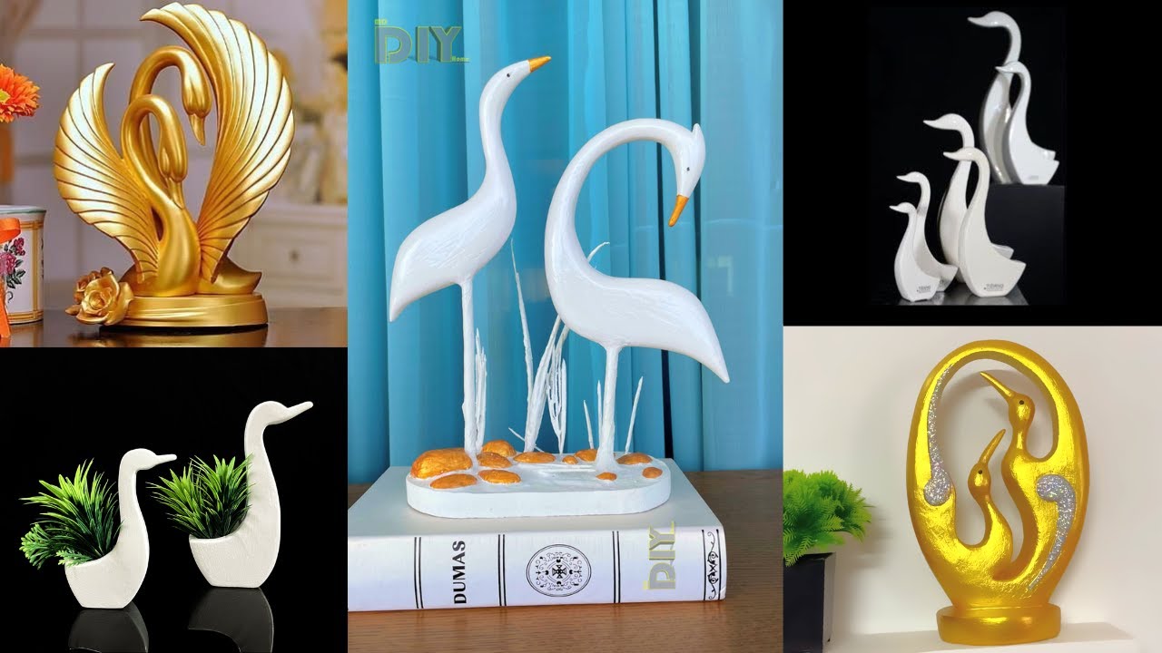 DIY- 4 Amazing Homemade Sculptures | White cement Crafts