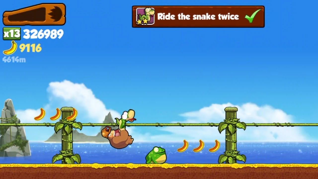 Banana Kong Ride the snake twice (In One Run)