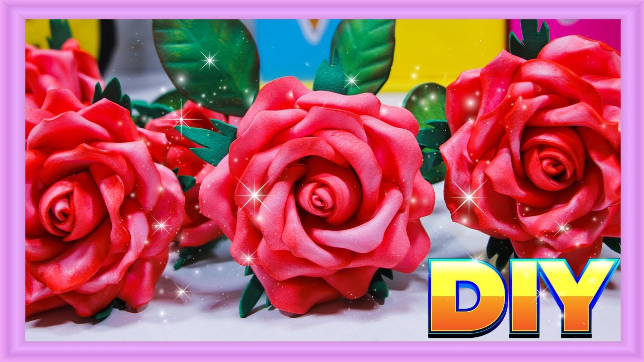 احترف صناعة الورد من الفوم - طريقة عمل وردة بالفوم 🌹  DIY foam  Flowers