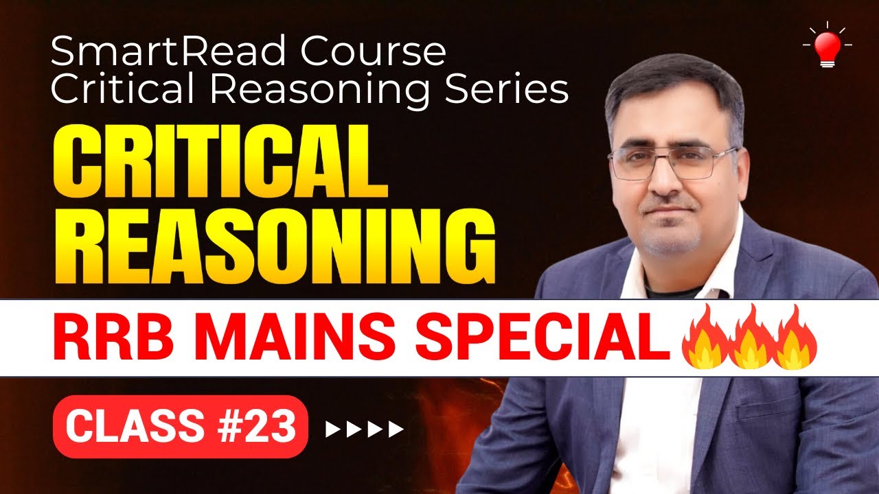RRB PO Mains Critical Reasoning | Class 23 SmartRead Course Critical Reasoning #rrbpomains #ibpsrrb