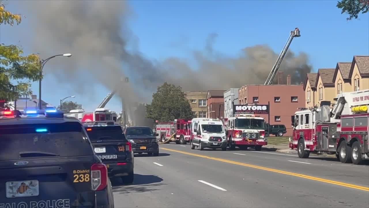 Crews battling 3-alarm fire on Delaware Avenue in Buffalo