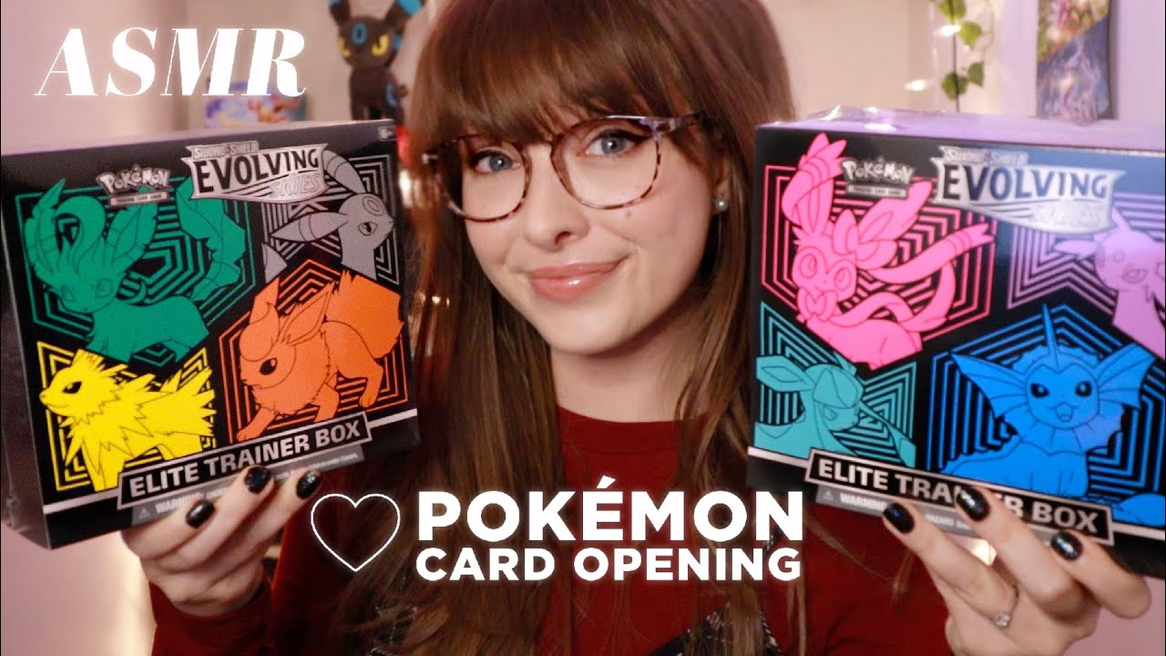 ASMR 🖤 Evolving Skies Pokemon TCG Elite Trainer Unboxing!~ Whispered Card Opening for Relaxation!