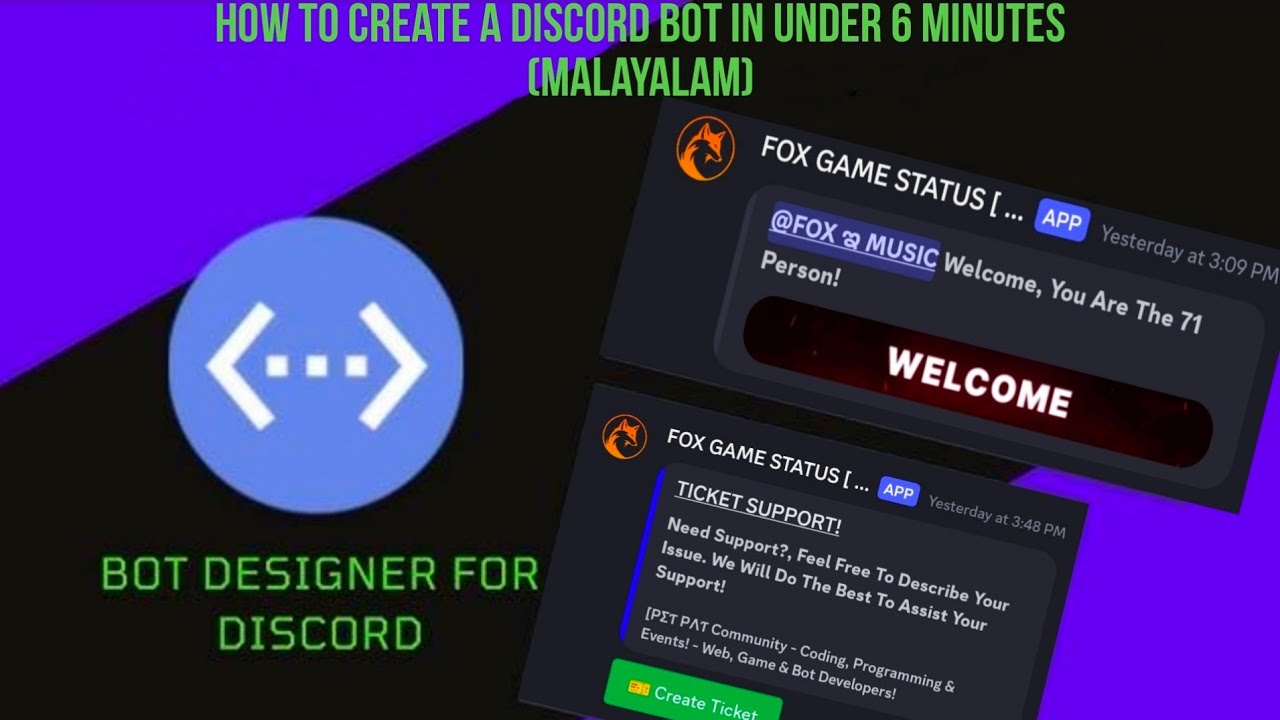 How to Create a Discord Bot in Under 6 Minutes (Malayalam) | Free 24/7 Hosting | BDFD | TEAM FOX