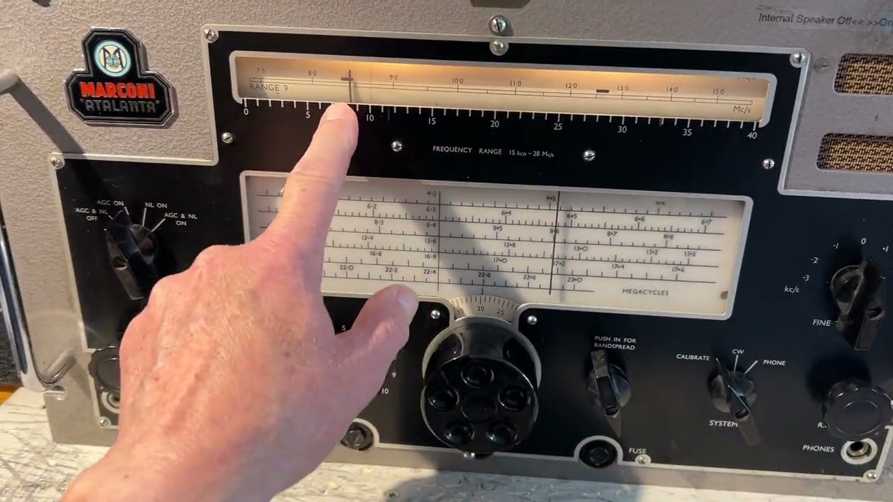 Demo of Marine Band Bandspread Tuning on a Marconi Atalanta Receiver