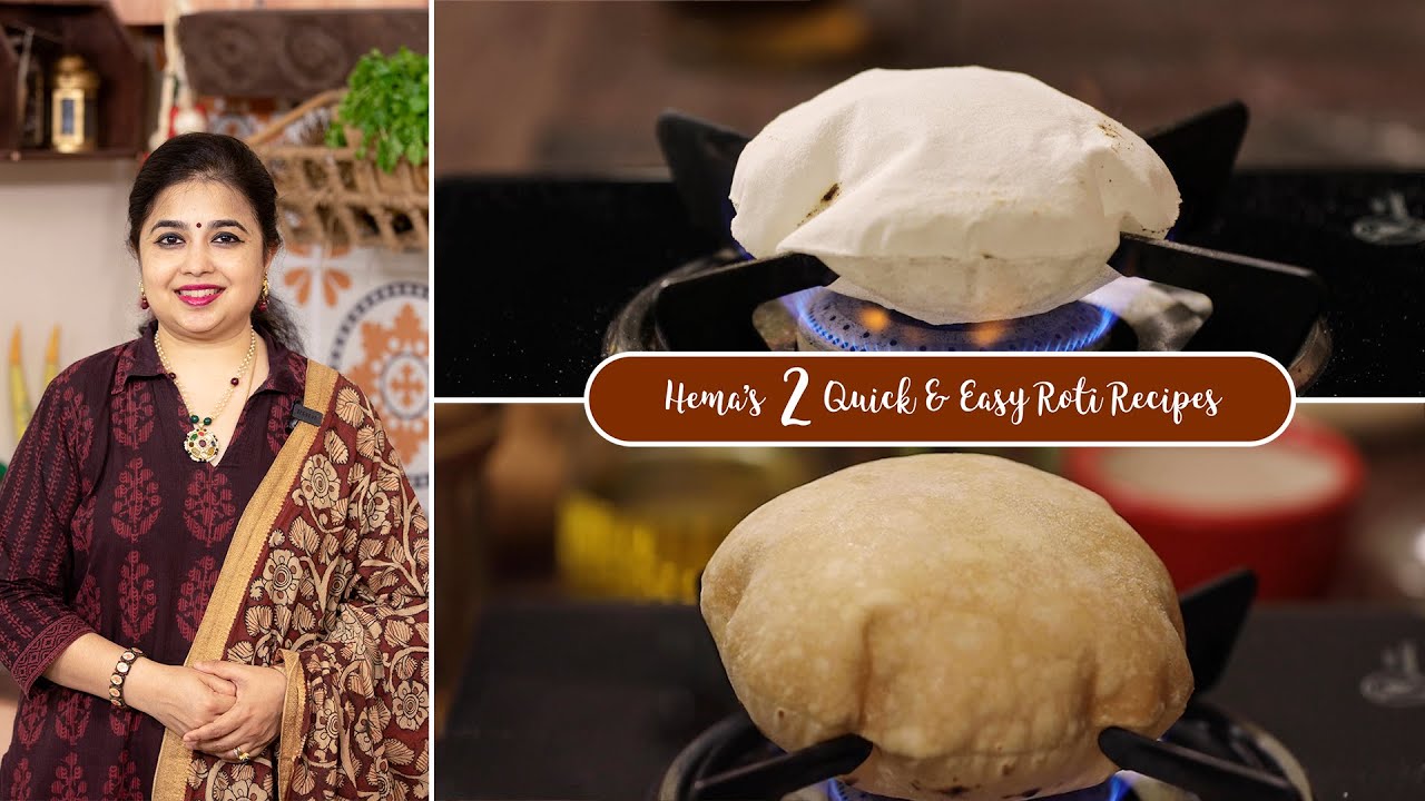 Hema’s 2 Quick & Easy Roti Recipes | Akki Ubbu Roti | Soft Phulka | Lunch Recipes | Dinner Recipes