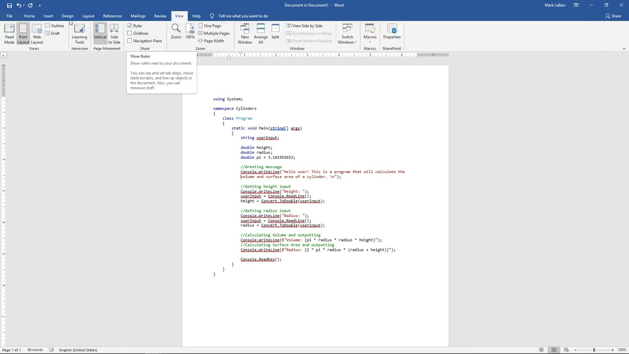 How to Insert a Code Snippet in Microsoft Word with Proper Formatting