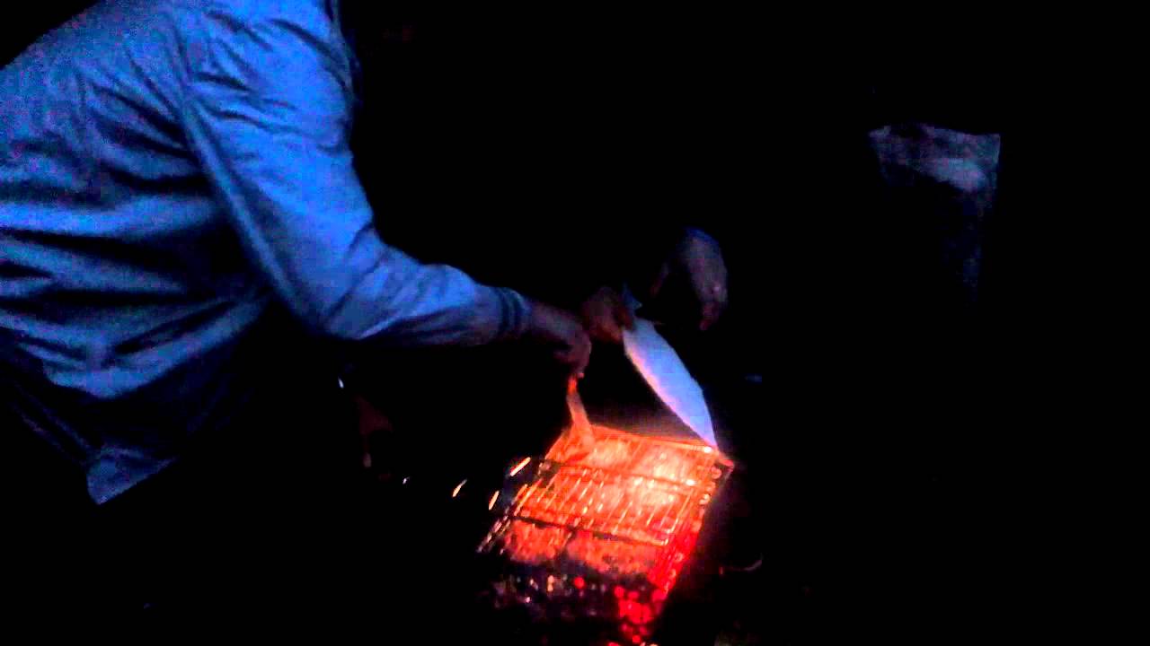 Ночью на озере, готовим барбекю/Night on the lake, barbecue