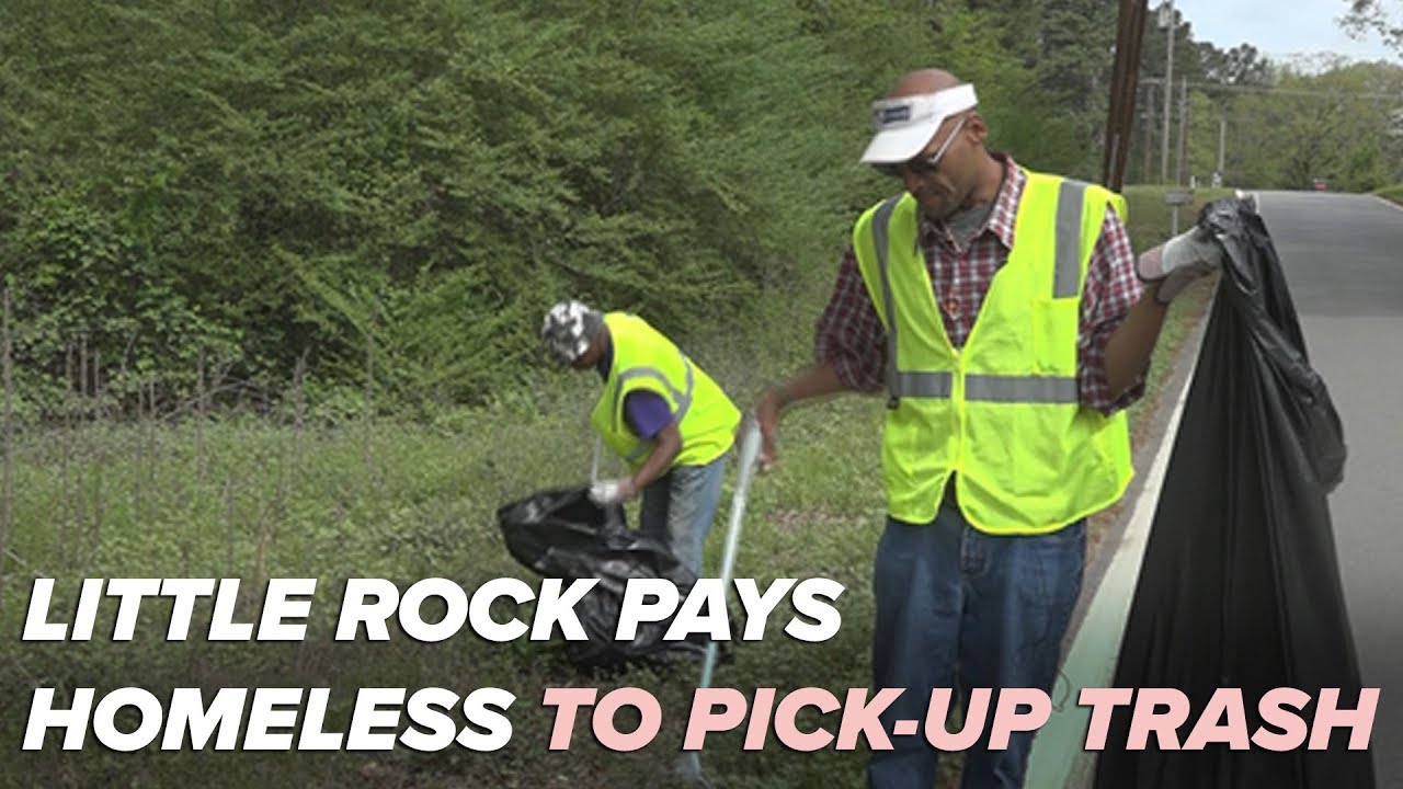 Homeless begin job picking up trash in Little Rock