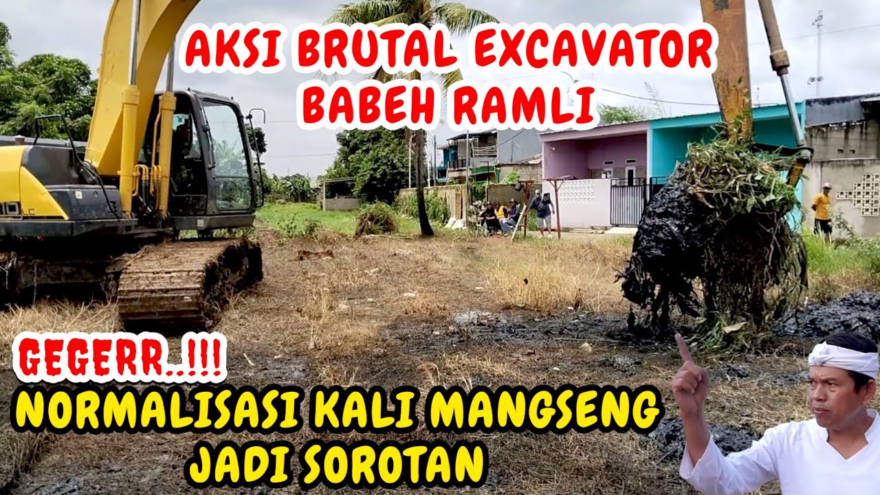 Geger‼️Aksi Brutal Excavator Babeh Ramli Bongkar Lumpur Kali Mangseng#kangdedimulyadi #dedimulyadi 