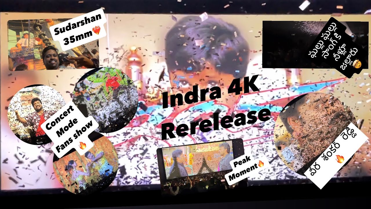 Indra 4K theatre response || @ Sudarshan 35mm || Rampage concert 🔥 #theatre #megastar #indra #vlog