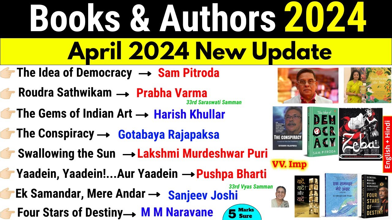 Books and Authors 2024 Current Affairs | Important Books 2024 | Books and Authors Static GK 2024