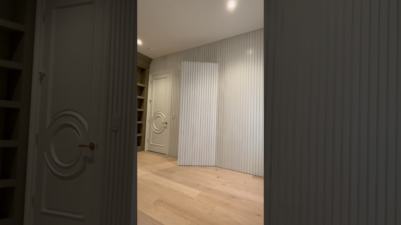 Hidden door with concealed hinges