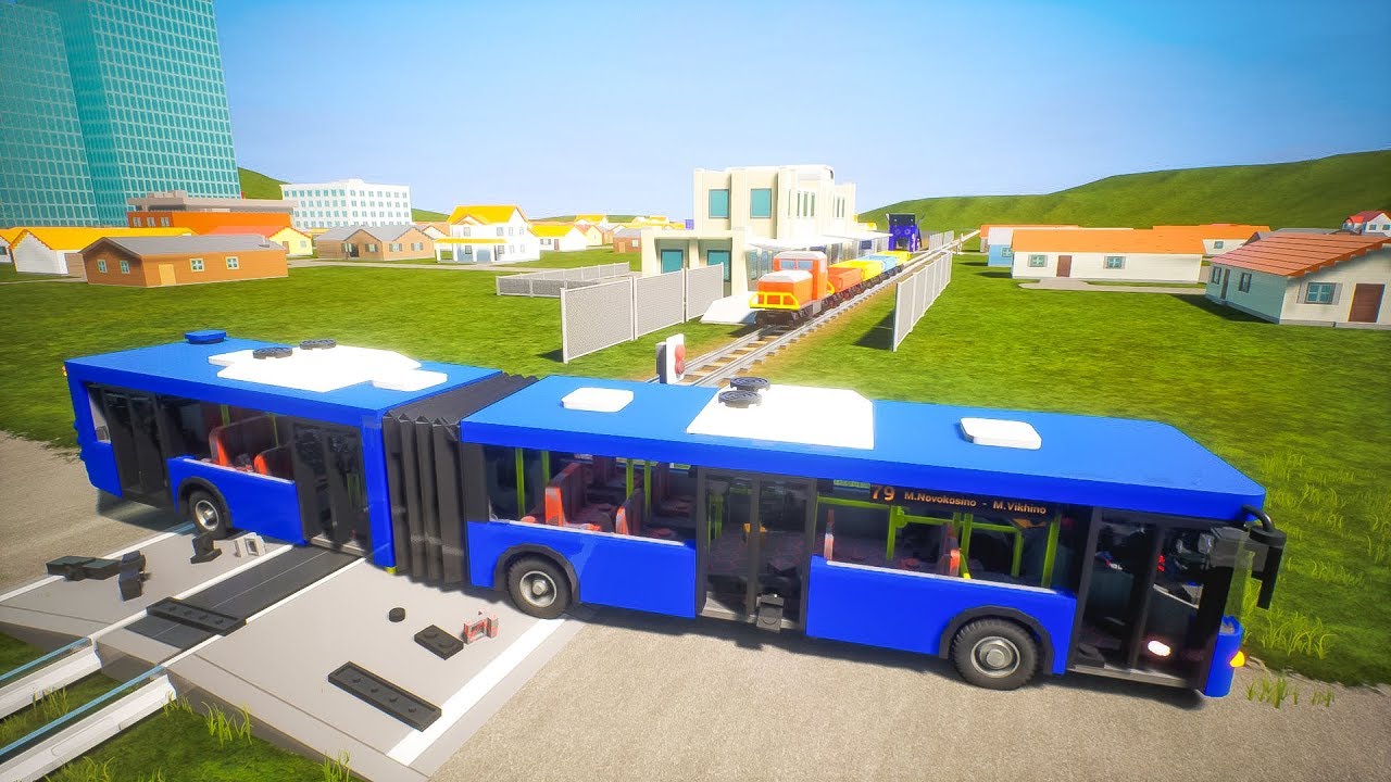 Train vs Lego Articulated Bus Crash Test | Brick Rigs