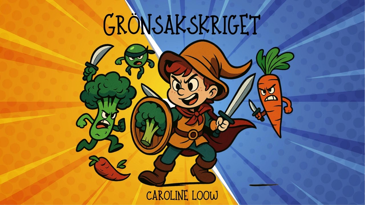 Musik: Grönsakskriget 🍽️ |🎵 Den stora kampen mot grönsakerna – Rolig barnsång om mat och fantasi! 🍅🥦