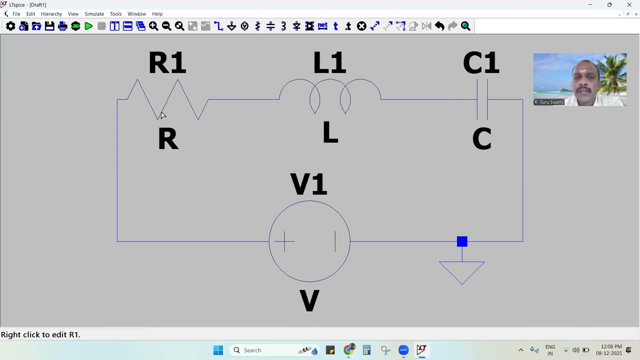 10  Simulation of Series RLC circuit with LT Spice Experiment
