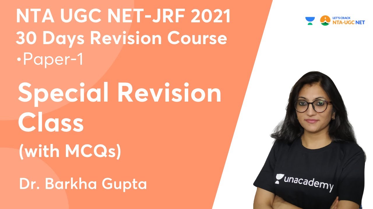 Special Revision Class with MCQs | Paper-1 | NTA UGC NET-JRF 2021 | Dr. Barkha Gupta