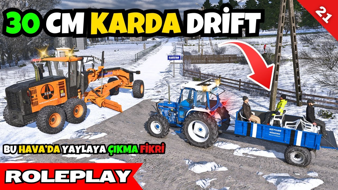 KÖYDE KAR ŞENLİĞİ | Traktörlerle Drift & Yayla Macerası | FS25 GERÇEK HAYAT ELBİSTAN