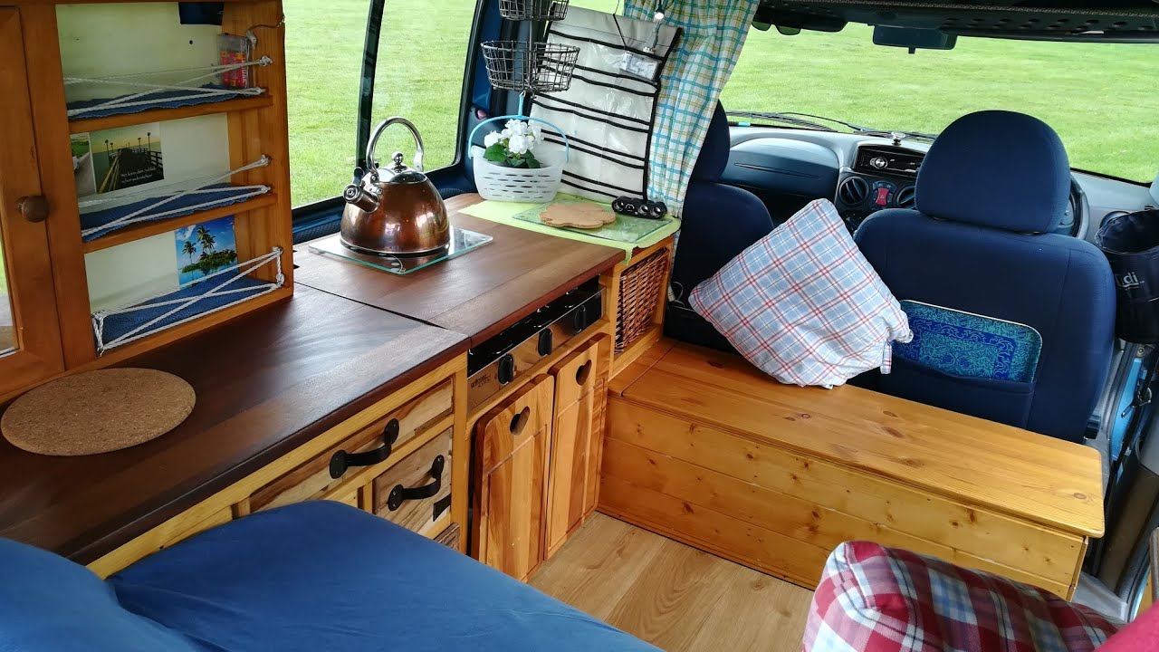 Beautiful 2002 Fiat Doblo Micro camper van natural wood conversion!