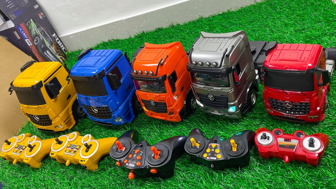 Unboxing Mobil RC Truck Kontainer, Trul trailer , Helikopter Transparan