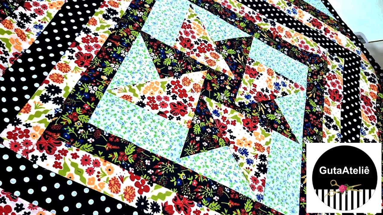 #tapete de Retalhos #um bloco e faixas #diy Retalhos #