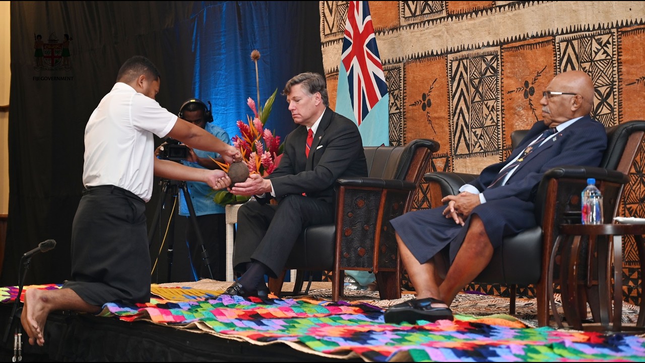 Traditional ceremony of welcome for the U.S Deputy Secretary of State, Christopher Landau
