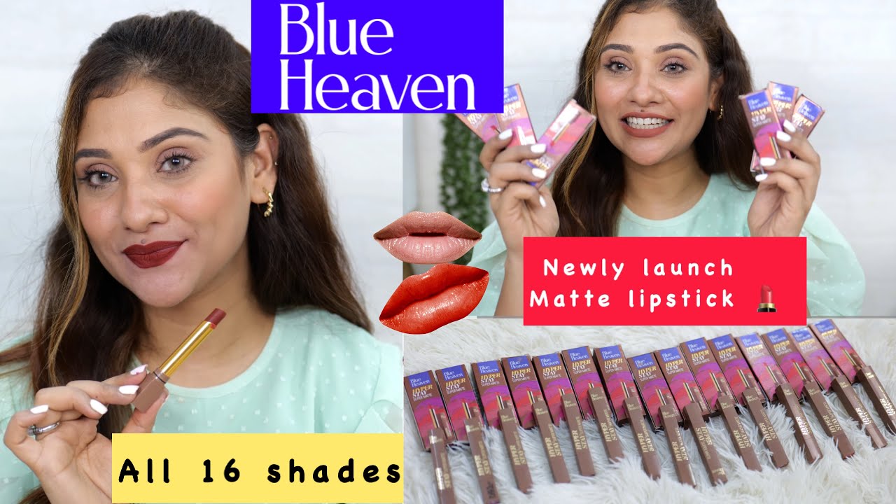 Blue heaven 16 Newly launched Matte Lipstick | swatches & review || 350 Rs.