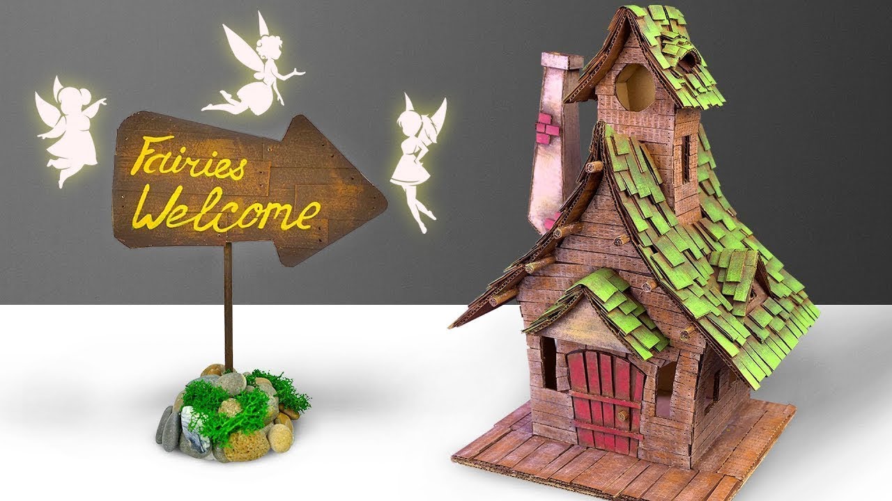Bem-vindas, fadas! Bricolagem de Casa de Fada de Papelão