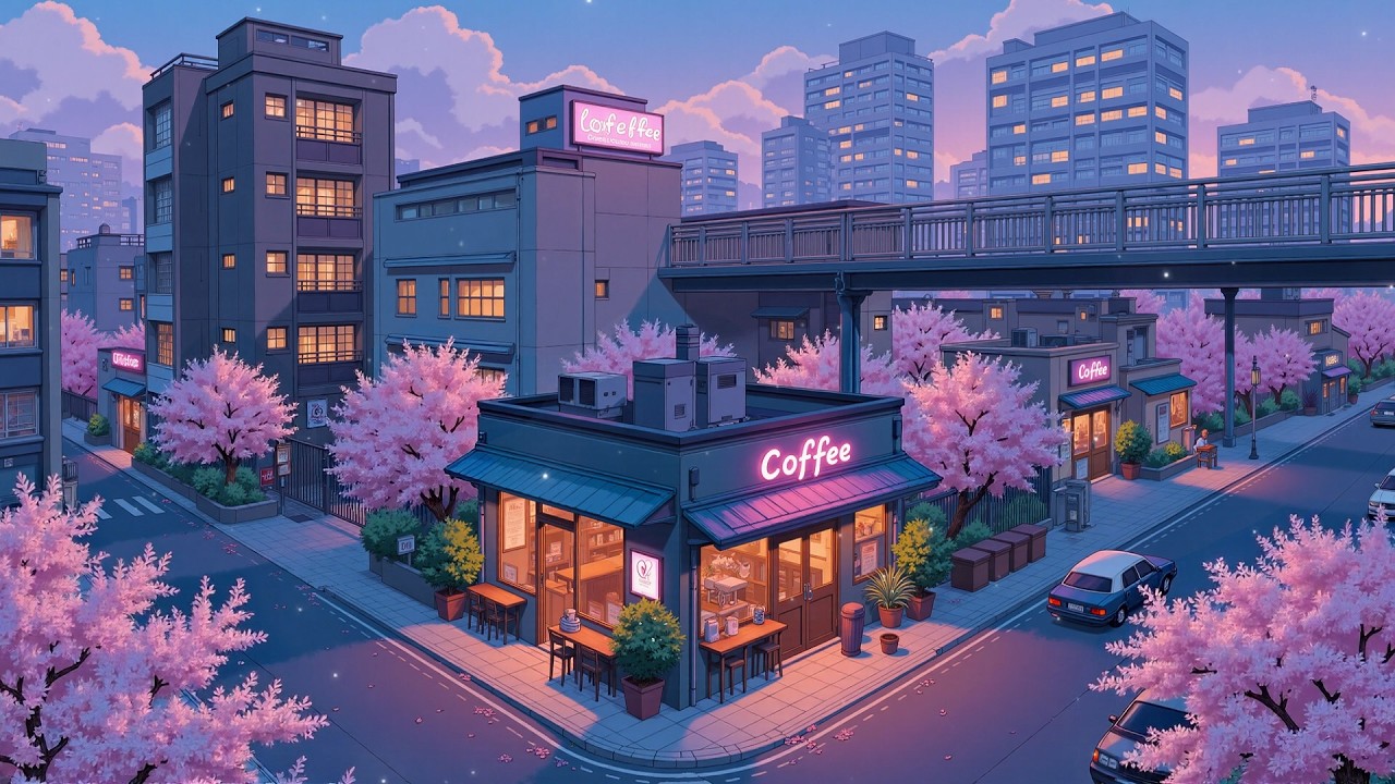 Spring Cafe Corner 🌸 Cozy Morning with Positive Routine❄️Lofi Chill & Relaxing Music for study, work