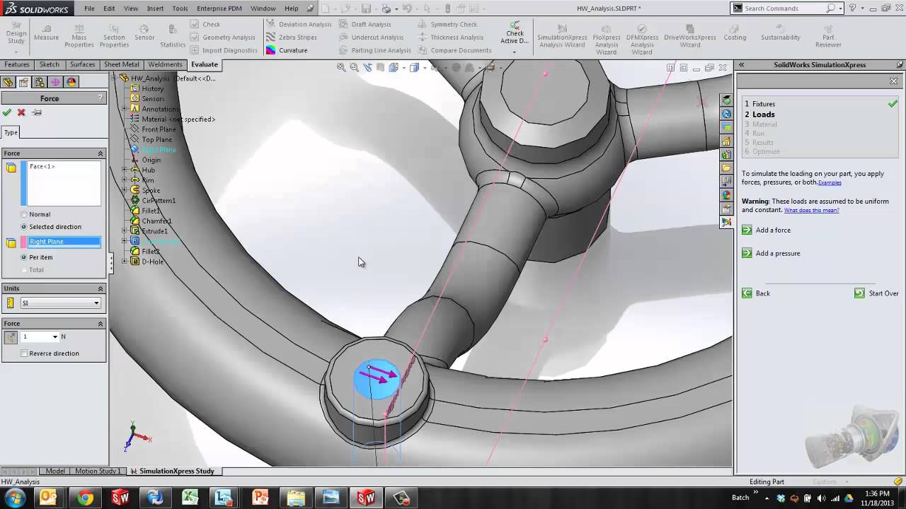 SolidWorks - How to Create a Basic Linear Static Simulation Study