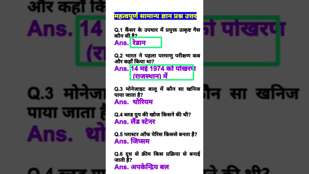 GK / GS Question 2025 | 