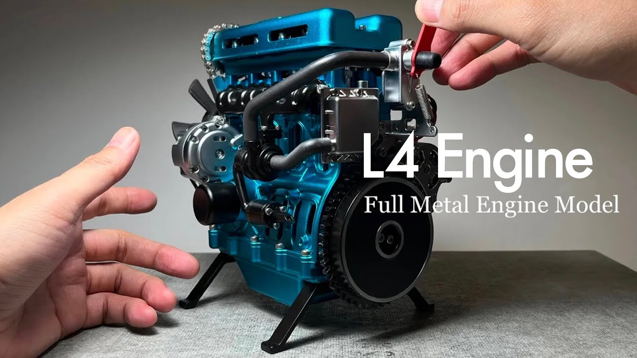 L4エンジン【EngineDIY】メタルキット製作「Full Metal 4-Cylinder Engine Car Model Kit」Upgraded Version