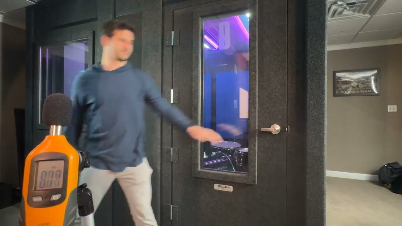 Drum Sound Isolation Demo &ndash; WhisperRoom Enhanced (Double-Wall)