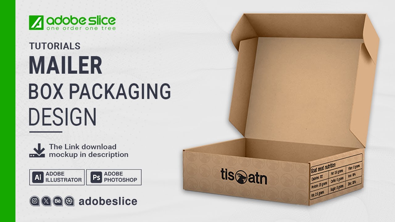 How to make mailer box packaging design tutorial in adobe illustrator | E-commerce Parcel box design