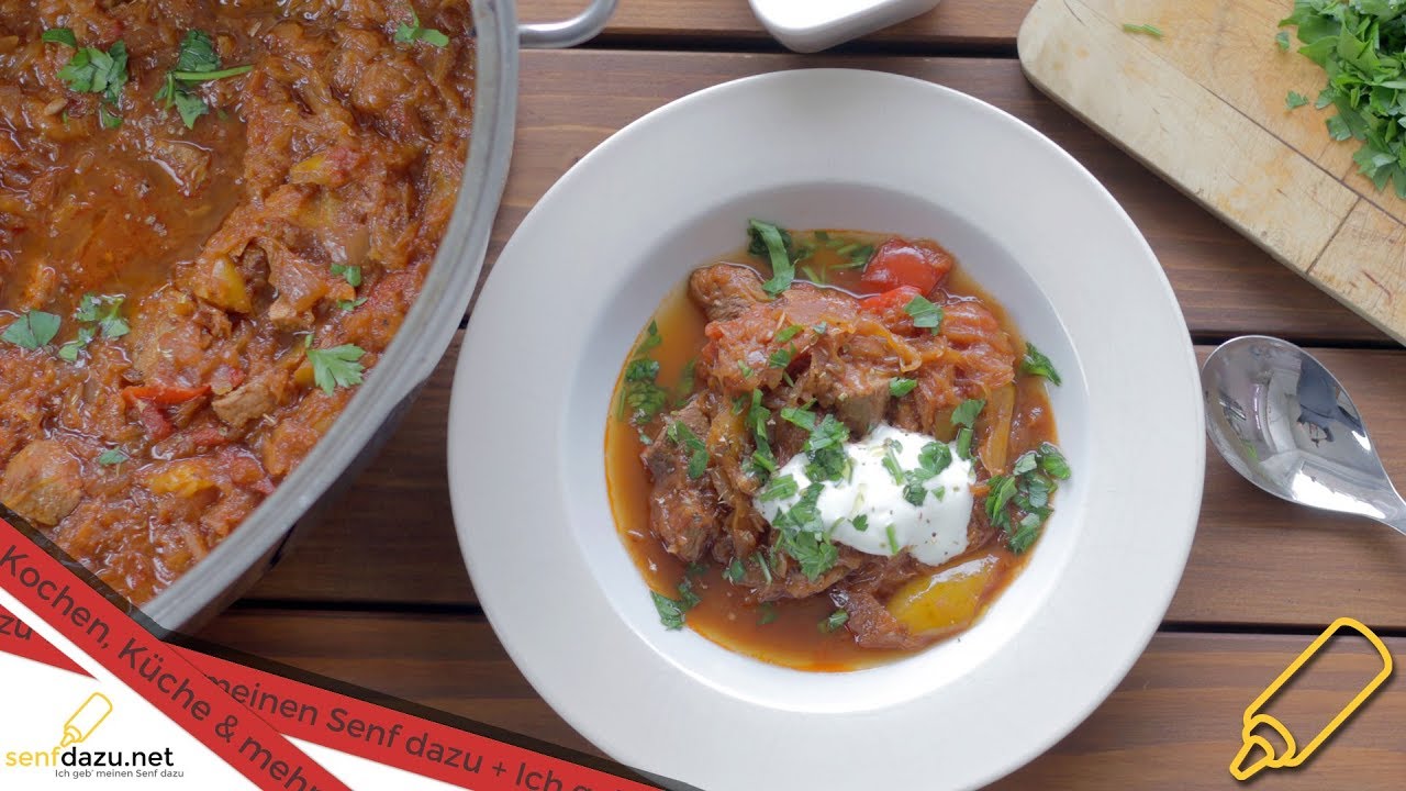 Sauerkraut Gulasch | Einfach geschmort und lecker zart | Rezept Video von senfdazu.net