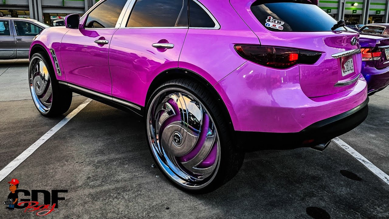 Розовый жемчужный пикап Infiniti на 32-дюймовых дисках Dub Hurricane 🌀Floats.