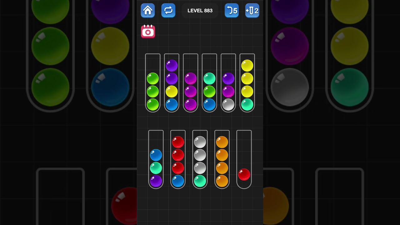 Ball Sort Puzzle by Guru Game: Levels 881, 882, 883, 884, 885
