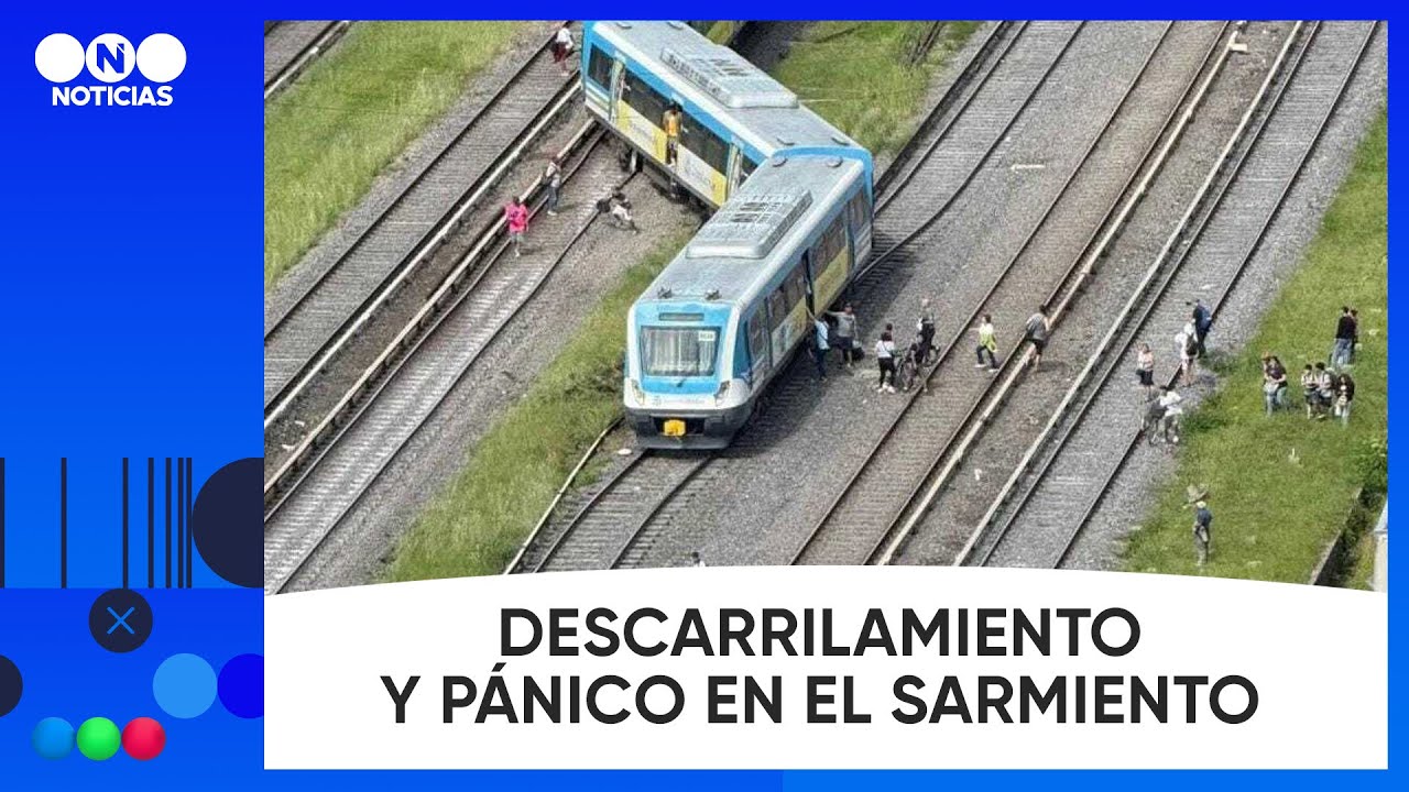 DESCARRILAMIENTO y PÁNICO en el TREN SARMIENTO: 20 pasajeros heridos - Telefe Noticias