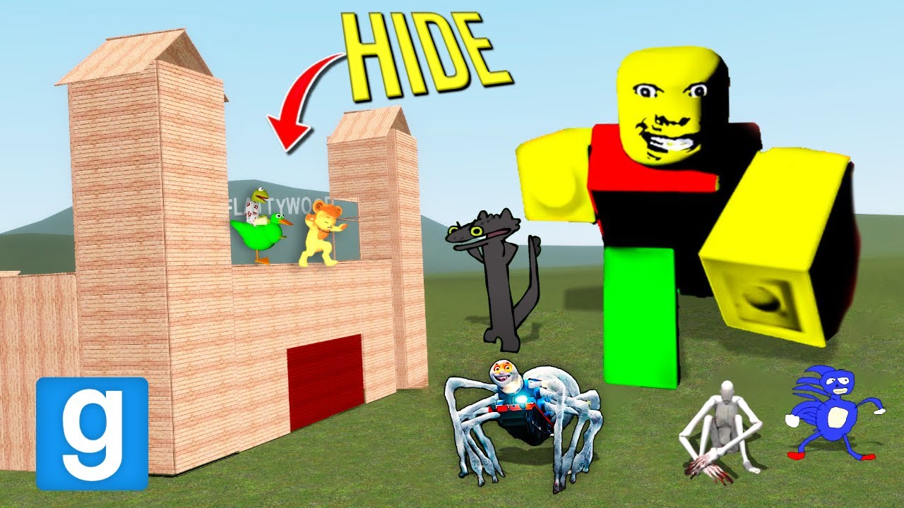 Can WEIRD STRICT DAD, THOMAS THE TRAIN, and SCP 096 break into my FORT?! (Garry's Mod Sandbox)