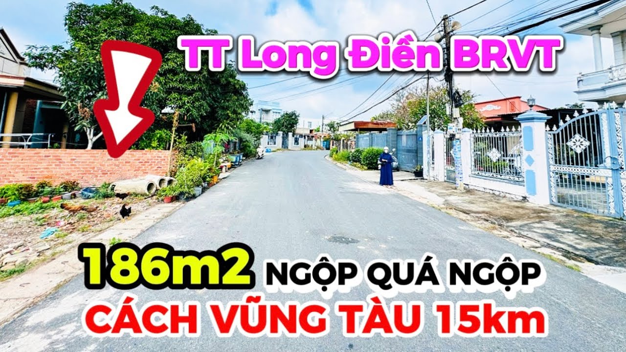CUỐI NĂM CẦN TIỀN TRẢ NỢ-TIẾC LẮM MÀ PHẢI BÁN 186m2(60tc) TT Long Điền #bdsvenbien #bdsbariavungtau