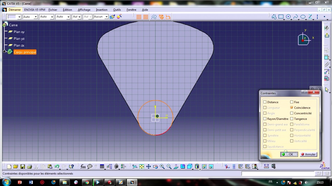 Catia V5 R20 : dessin d'une Came | drawing of a Cam