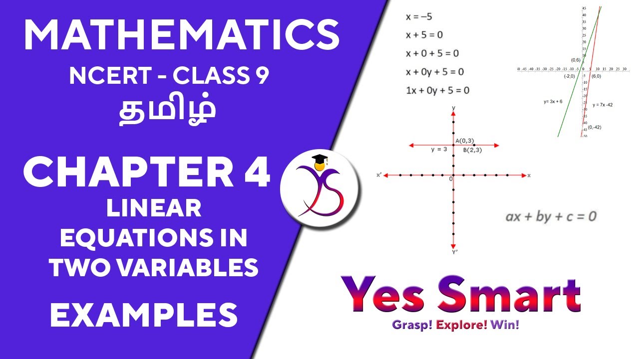 NCERT | CLASS 9 | EX 4 EXAMPLES | LINEAR EQUATIONS IN TWO VARIABLES ~ Edition 2022/10 [Tamil]