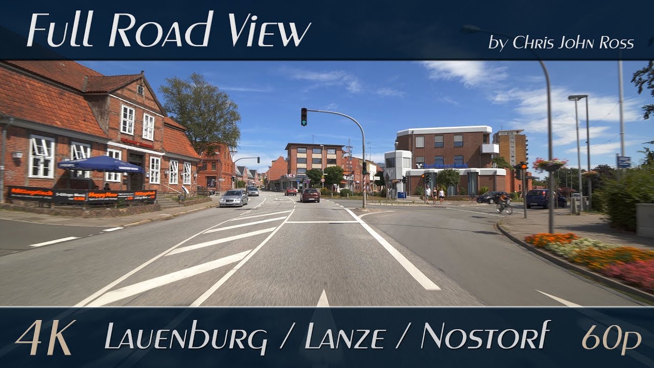Lauenburg, Lanze, Nostorf, Germany: Hamburger Straße, Berliner Straße, B5 - 4K (UHD/2160p/60p) Video
