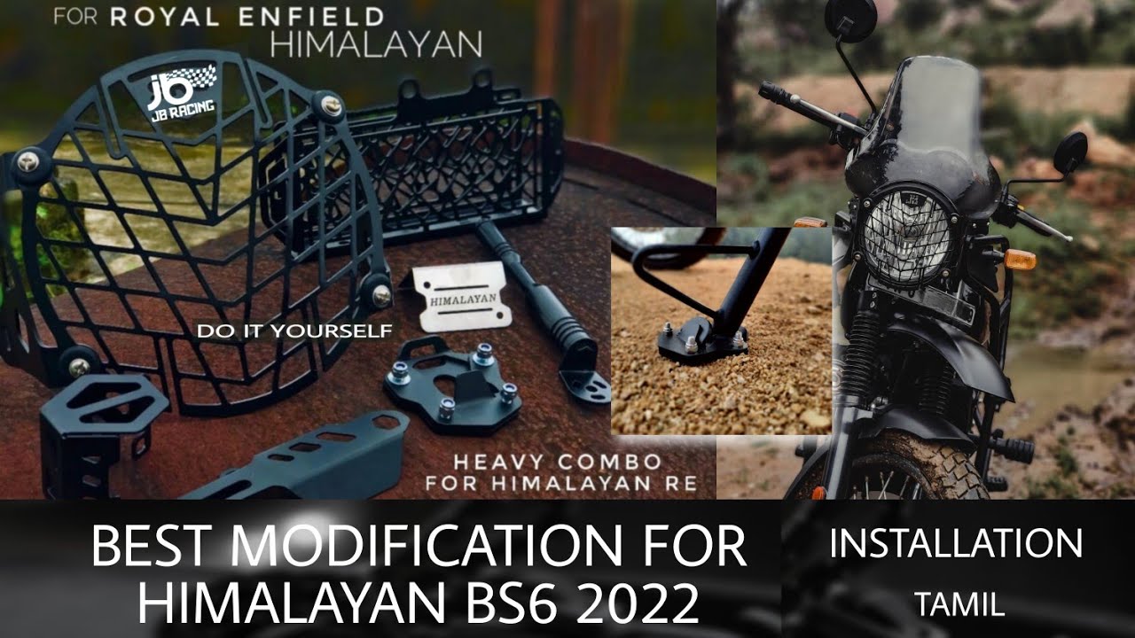 Best modification for RE HIMALAYAN BS6 2022|side stand EXTENDER|base|Bandidos DIY|Headlight grill