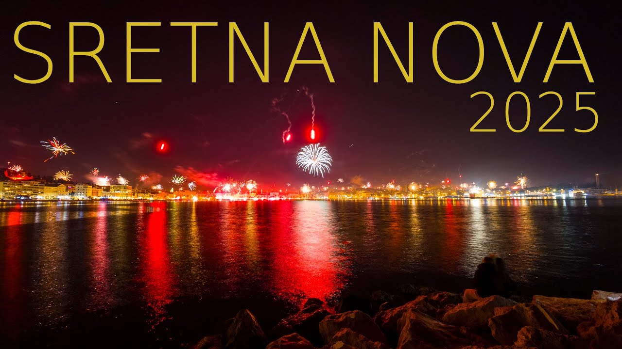 Sretna Nova Godina 2025 - Vatromet na Rivi - Split Croatia