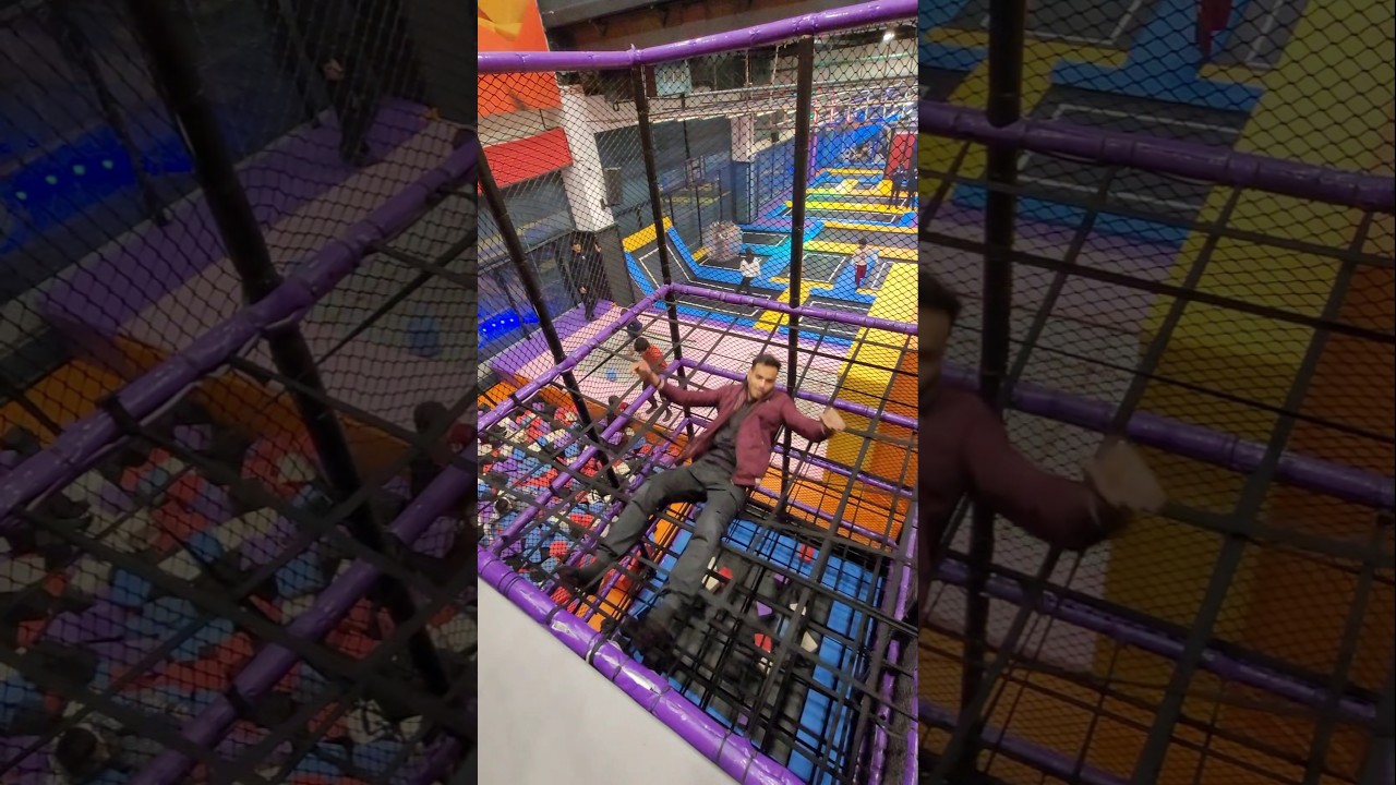 Spider tower drop at jumping kingdom trampoline park noida | Delhi trampoline park in noida