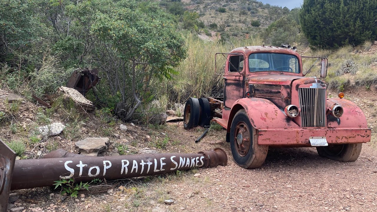 Ghost Town full of Abandoned Vehicles and Machinery in Jerome, Arizona.