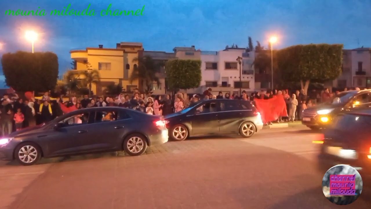 احتفال الشعب المغربي بالتأهل لنصف النهاية كأس العالم قطر 2022
