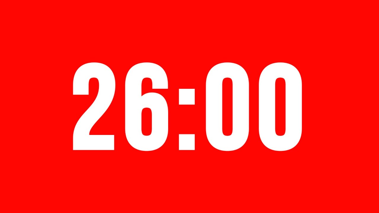 26 Minute Timer With Alarm Without Music