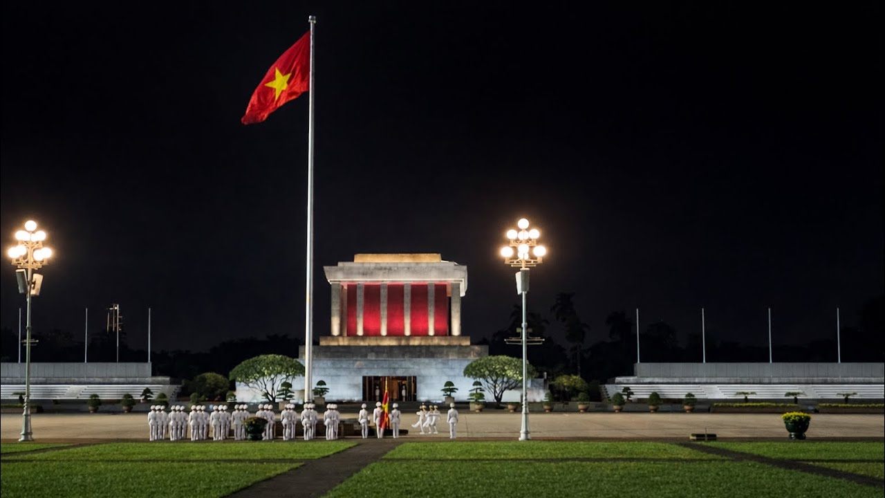 TrueWalks: Night Flag Lowering Ceremony at Ho Chi Minh Mausoleum | Hanoi, Vietnam