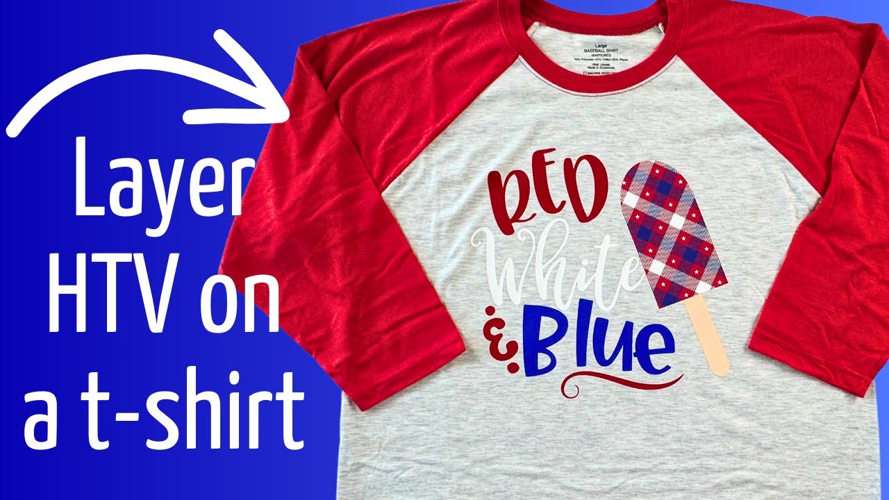 How to layer heat transfer vinyl on a t-shirt with Cricut Explore Air 2 (Beginner HTV Tutorial)